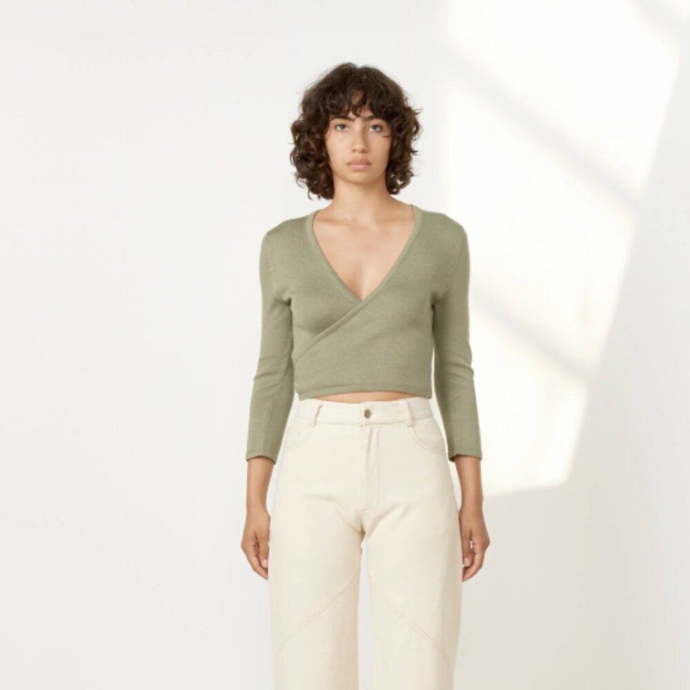 Shaina Mote Elsa Sweater Wrap Ballet Top Sage S